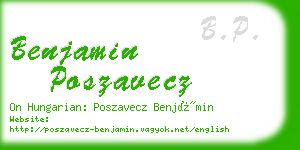 benjamin poszavecz business card